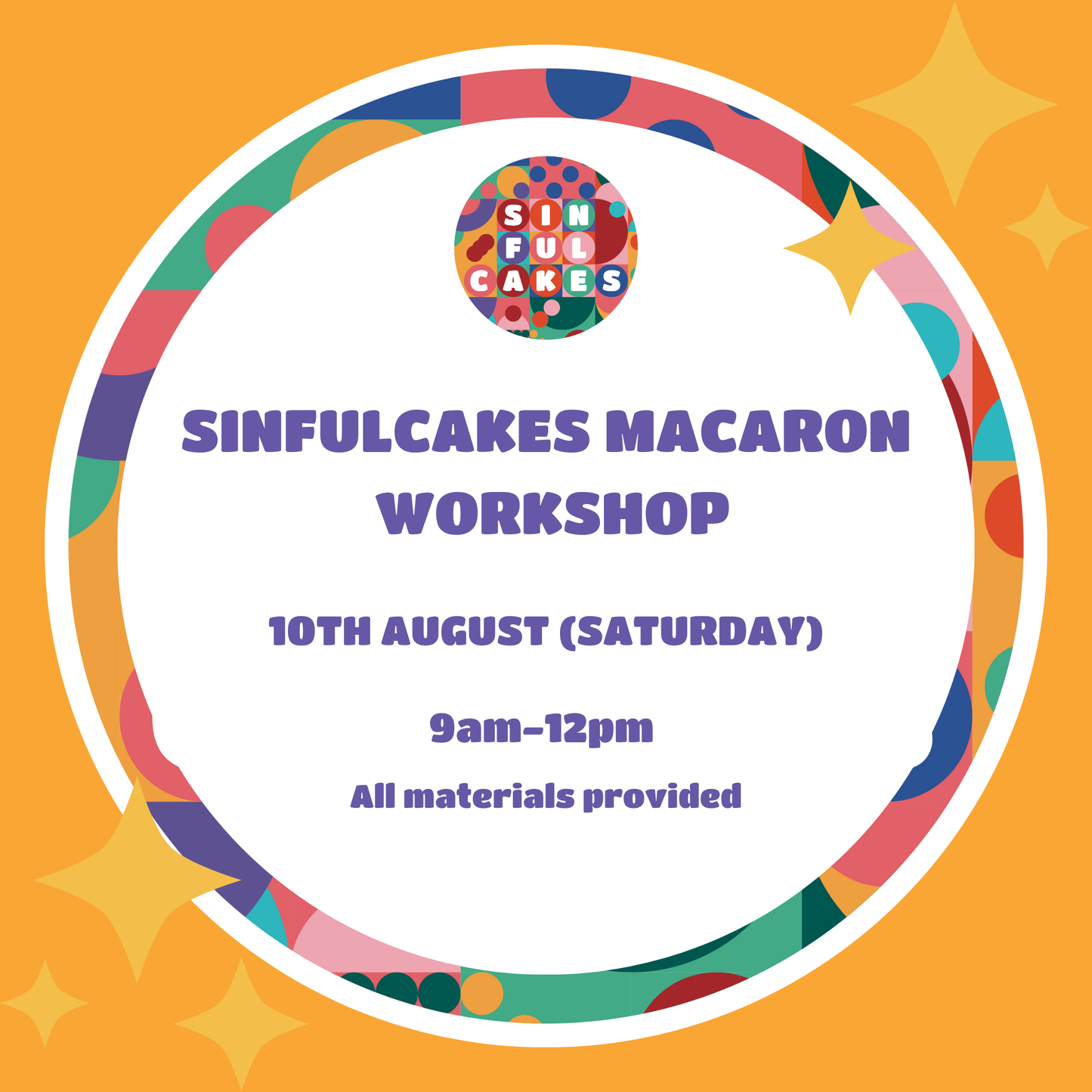 MACARON WORKSHOP 10TH AUGUST SATURDAY